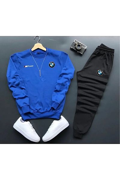 Moda Wear BMW Printed Original Unisex Winter Sweatshirt and Sweatpants Set of 2
