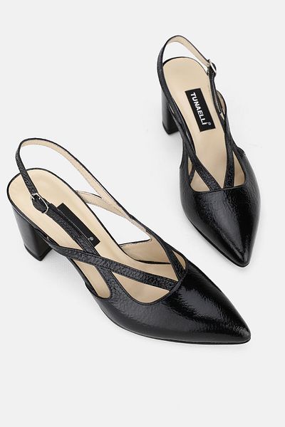 TUNAELLİ PANTOFI CU TOC NUMĂRUL 34-35-40-41 PIELE NEGRĂ PENTRU FEMEI