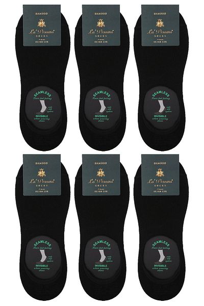 La Pescara La'Pescara Ultra Luxury 6-Piece Black Bamboo Men's Socks Set Crp150
