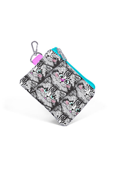 Coral High Gray Cat Pattern Coin Bag 21907