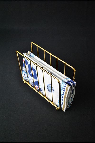 Purelegant Napkin Holder Chrome Luxury 1st Class Stainless Cage Napkin Holder-Gold-1 Piece