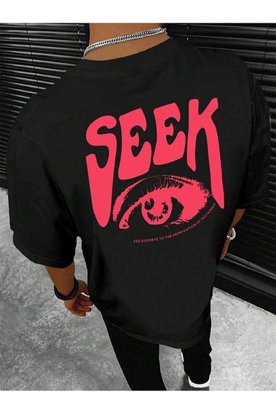 Revasser Unisex Γυναικείο/Ανδρικό SEK Πολύχρωμο, προσαρμοσμένο εμπριμέ, βαμβακερό χτενισμένο μπλουζάκι με λαιμόκοψη