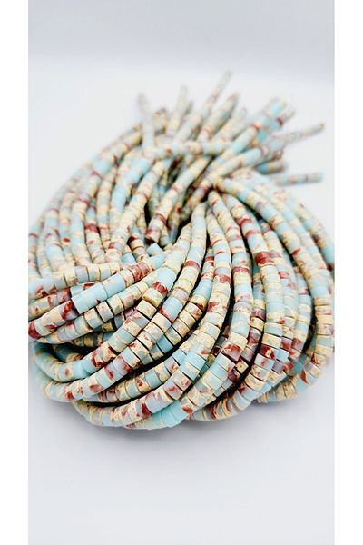 Yüksel Boncuk 6x3 mm Disc Light Blue Varicite Stone Natural Stone String