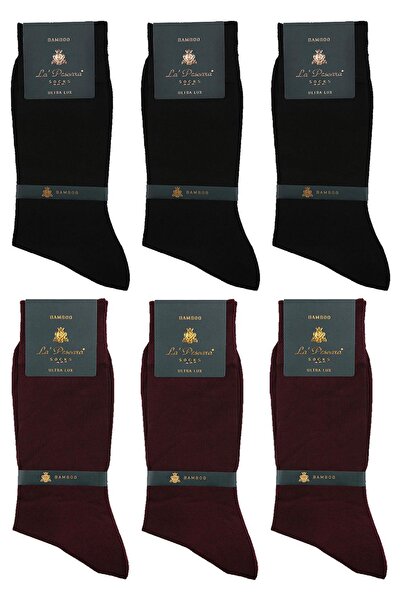 La Pescara La'pescara Ultra Luxury 6-компонентен комплект класически мъжки чорапи от черен бамбук Crp178