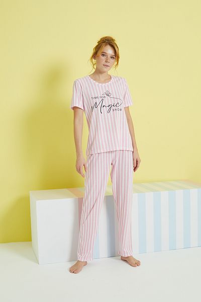 Siyah İnci multicolored Knitted Pajama Set