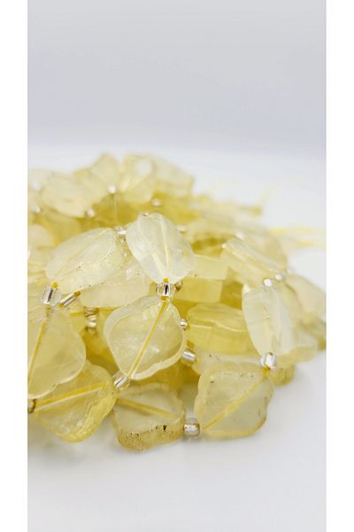 Yüksel Boncuk 18x6 mm Citrine Clover Cut Natural Stone String