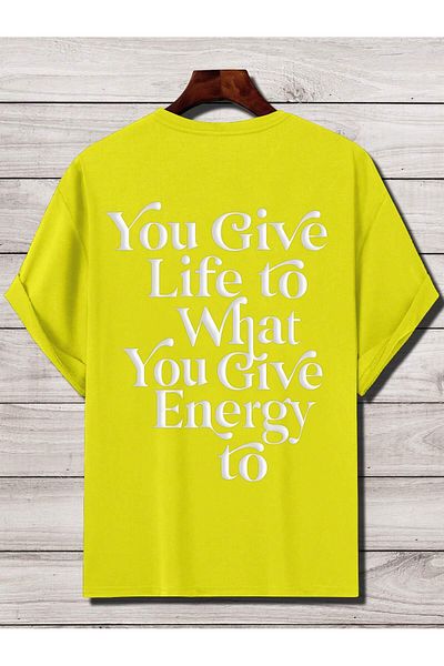 Revasser Unisex Γυναικεία/Ανδρικά ENERGY Πολύχρωμο, προσαρμοσμένο εμπριμέ, βαμβακερό χτενισμένο μπλουζάκι με λαιμόκοψη