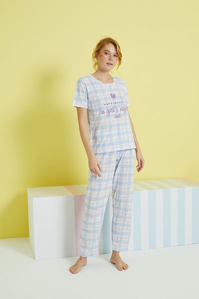 Siyah İnci multicolored Knitted Pajama Set
