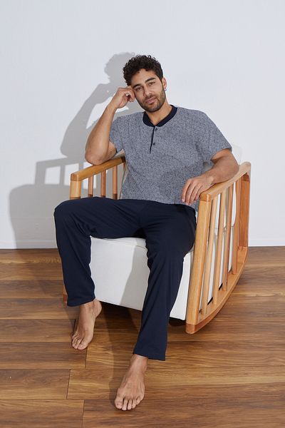 Ayans Pijama Σετ πιτζάμας χτενισμένο βαμβακερό μονό φανελάκι (Καλοκαίρι).