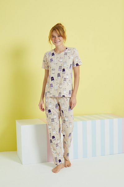 Siyah İnci Set pijama tricotat multicolor