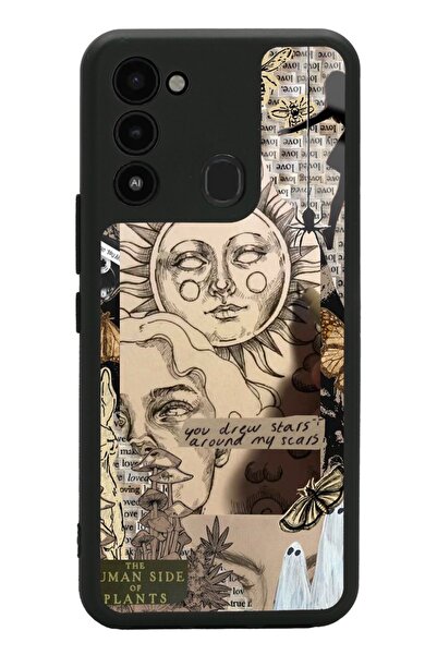 Spoyi Tecno Spark 8C Güneş Tanrıça Tasarımlı Glossy Telefon Kılıfı