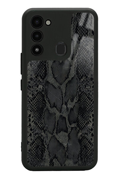 Spoyi Tecno Spark 8C Yılan Derisi Tasarımlı Glossy Telefon Kılıfı