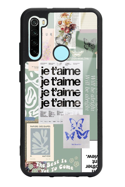 Spoyi Xiaomi Redmi Note 8 Je T'aime Tasarımlı Glossy Telefon Kılıfı