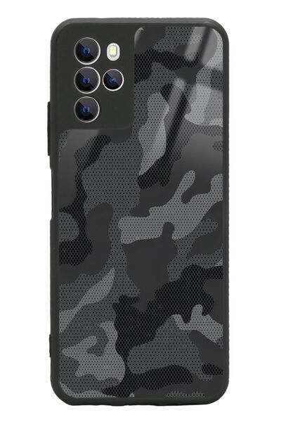 Spoyi Omix X700 Siyah Kamuflaj Tasarımlı Glossy Telefon Kılıfı