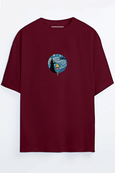 Harmandar تي شيرت أليس مطبوع للجنسين أسود - أبيض - برتقالي - بيج مقاس كبير