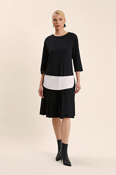 VERDA Fusta din poplin Rochie cu pliuri