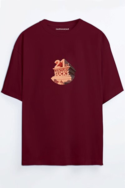 Harmandar 21st Century Sucks Unisex Crno - Belo Oversize kroj T-shirt