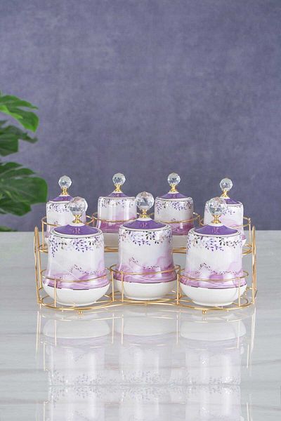 ACAR Master Magic 8 Piece Porcelain Spice Set with Stand