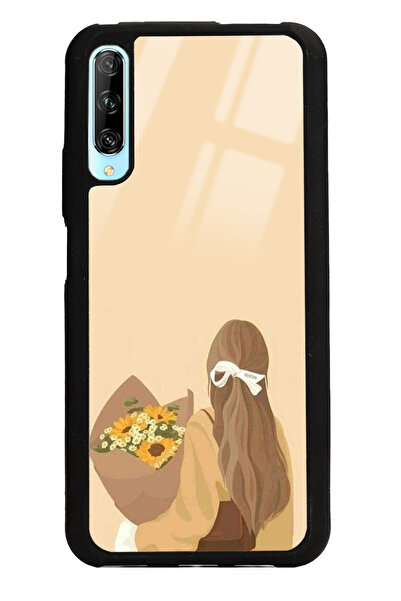 Spoyi Huawei P Smart Pro Çiçekli Kız Tasarımlı Glossy Telefon Kılıfı