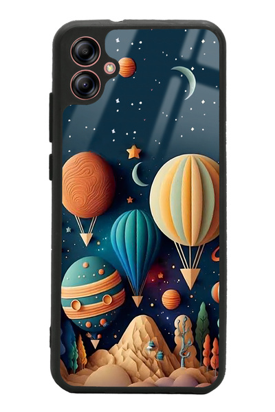 Spoyi Glossy Phone Case for Samsung A04 Astral Balloons Design