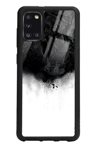 Spoyi Samsung A31 Siyah duman Tasarımlı Glossy Telefon Kılıfı