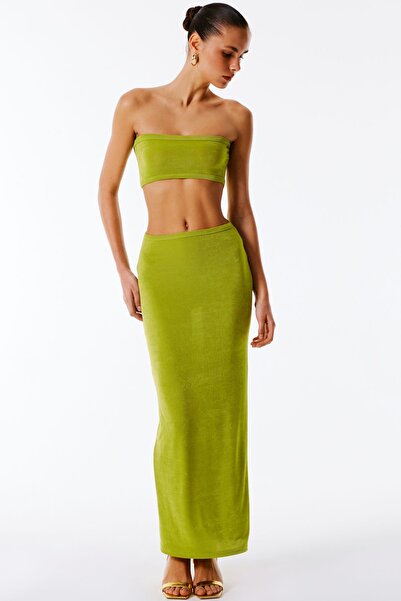 Love On Friday Keller Üç Taraflı Giyilebilen Yeşil Triko Elbise (YEŞİL)