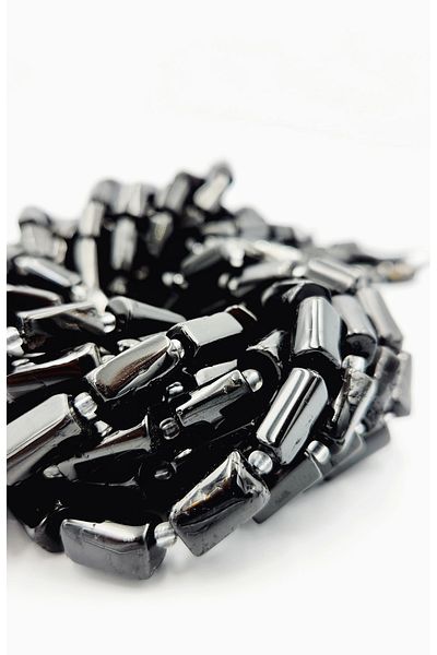 Yüksel Boncuk 10x7 mm Tourmaline Stone Pipe Cut Natural Stone String