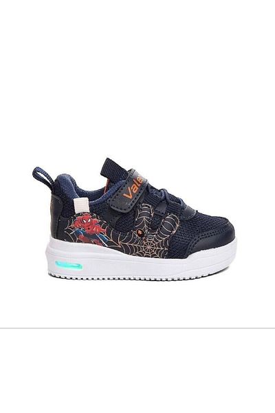 VALENT 50113 Spiderman Navy Blue Daily Lighted Baby Walking Shoes