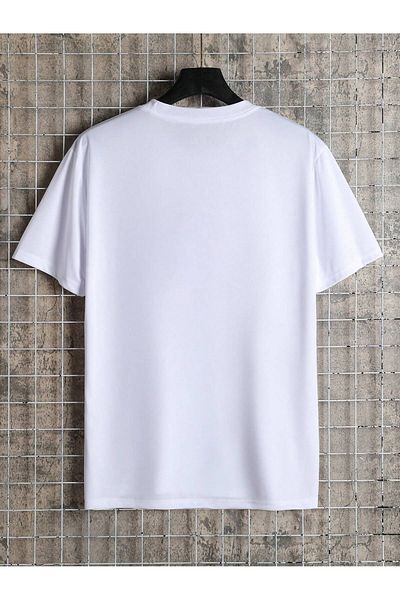 Revasser Unisex Γυναικείο/Ανδρικό αρκουδάκι πολύχρωμο, ειδικά εμπριμέ, βαμβακερό χτενισμένο μπλουζάκι με λαιμόκοψη
