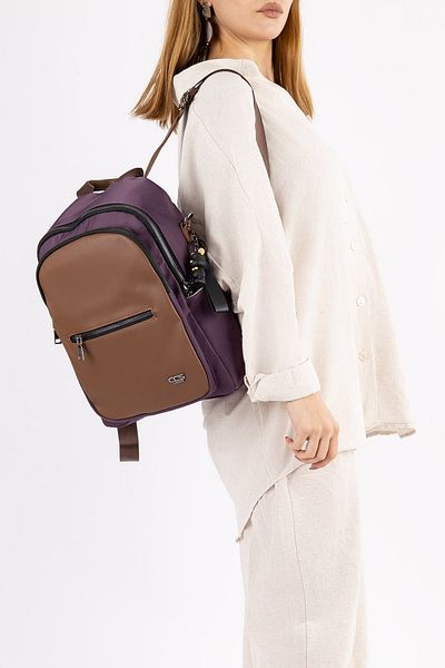 Getcho Vatar Women's Beige Purple Bag and Shoulder Bag - Keychain Detail, Quality Inner Lining