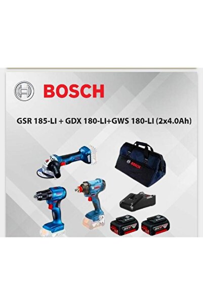 Bosch GSR 185-LI + GDX 180-LI + GWS 180-LI (2X4.0Ah) Kampanyası