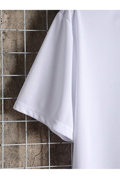 Revasser Unisex Γυναικείο/Ανδρικό αρκουδάκι πολύχρωμο, ειδικά εμπριμέ, βαμβακερό χτενισμένο μπλουζάκι με λαιμόκοψη