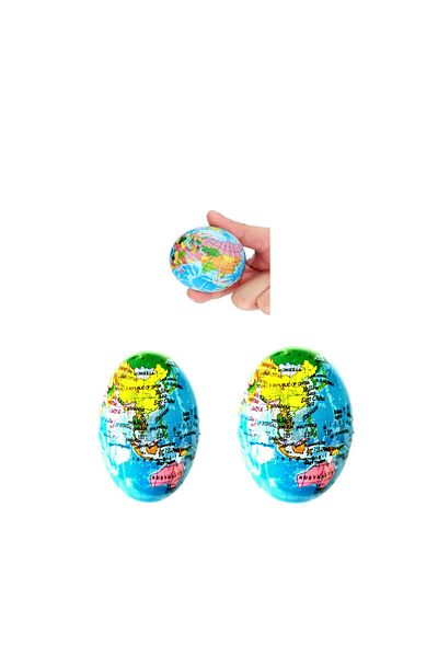 Burdabuldu Education and Stress Ball - 3 Pieces with World Map