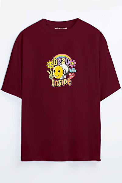 Harmandar Dead Inside Depression Tricou oversize negru - alb