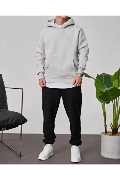 JustBS Pantaloni de sport cu două fire pentru bărbați, negri, de mărime mare,...