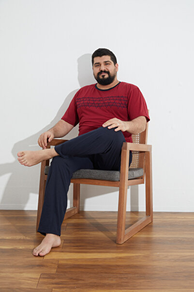 Ayans Pijama Χτενισμένο βαμβακερό μονό ζέρσεϊ (λεπτό) Σετ καλοκαιρινής πιτζάμας μεγάλου μεγέθους