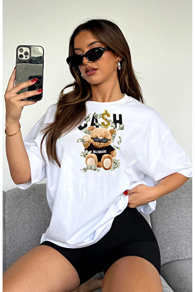 ciwi&life Tricou alb unisex CASH Oversize Boyfriend