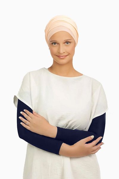 Sonbaharmoda Дамски хиджаб молитвени ленти от пениран памук, обикновени, 1 чифт, тъмносини