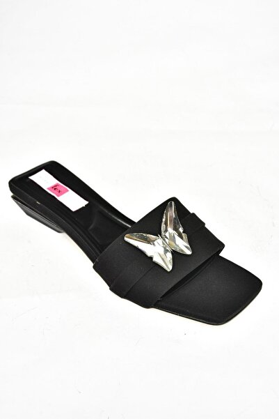 Fox Shoes S820505604 Чорні жіночі тапочки з тканини