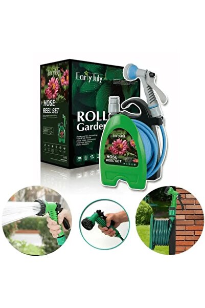 Mashotrend 10 Metre Başlıklı Mavi Hortum - Makara Bahçe Hortumu Bahçe Sulama ...