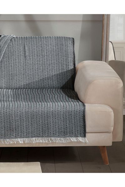 Lux Touch Husa de canapea din bumbac negru Vera - 200x220cm Canapea Canapea Pat Divan Fotoliu