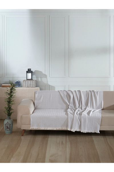 Lux Touch Husa de canapea din bumbac gri Vera - 200x220cm Canapea Canapea Pat Divan Fotoliu
