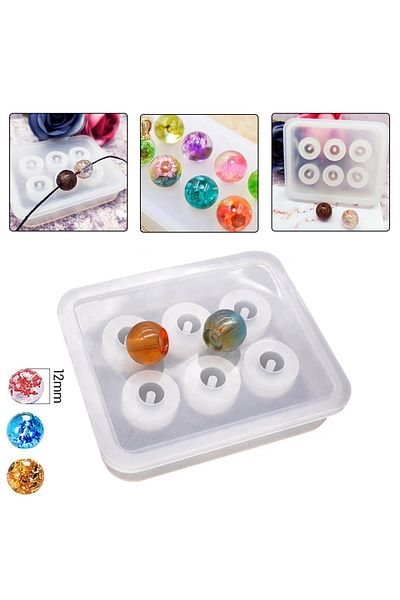 Getshop Epoxy Round Bead Mold Rosary Bead Mold 12mm