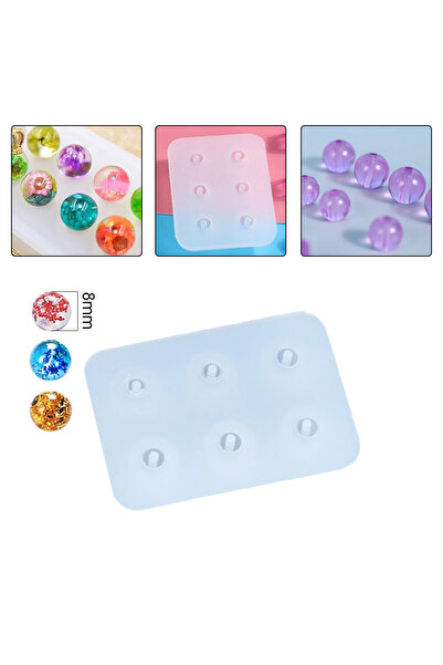 Getshop Alışveriş Pazarı Epoksi Yuvarlak Boncuk Kalıbı Tesbih Boncuk Kalıbı 8mm