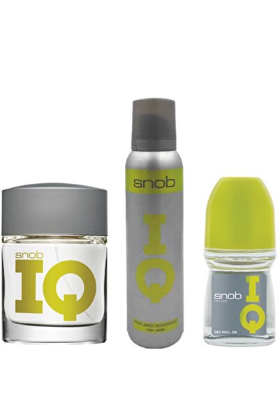 Snob IQ  Edt 100ml Erkek Parfüm + Deodorant 150ml +Deo Roll 50ml 3 Lü Set 875...