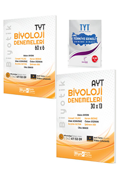 Biyotik Yayınları Biyotik 2025 Tyt Ayt Biyoloji Biyotik Denemeleri Seti