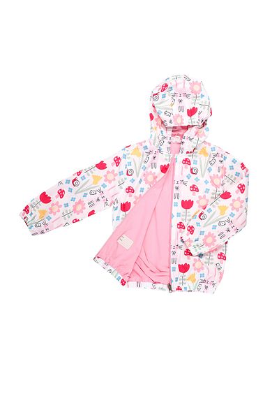 MİMBOKİDS Mimbo Kids Girl's Off-White Colored Patterned Raincoat