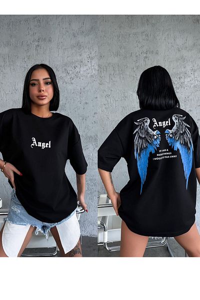 ESSFASIHON Unisex Oversize T-Shirt με λεπτομέρεια εκτύπωσης