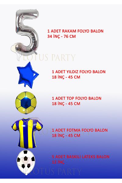 LOTUS PARTY Σετ γενεθλίων με θέμα το κίτρινο Navy Blue Football - Κίτρινο Navy Blue Foil Balloon - Μπαλόνι Foil Age 5