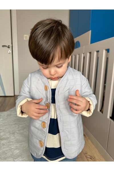 Genel Markalar Kapitone Unisex Kız Erkek Astarlı Çocuk Mevsimlik Ceket Mont